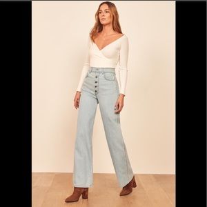 NWT Reformation High Waist Olive Jeans